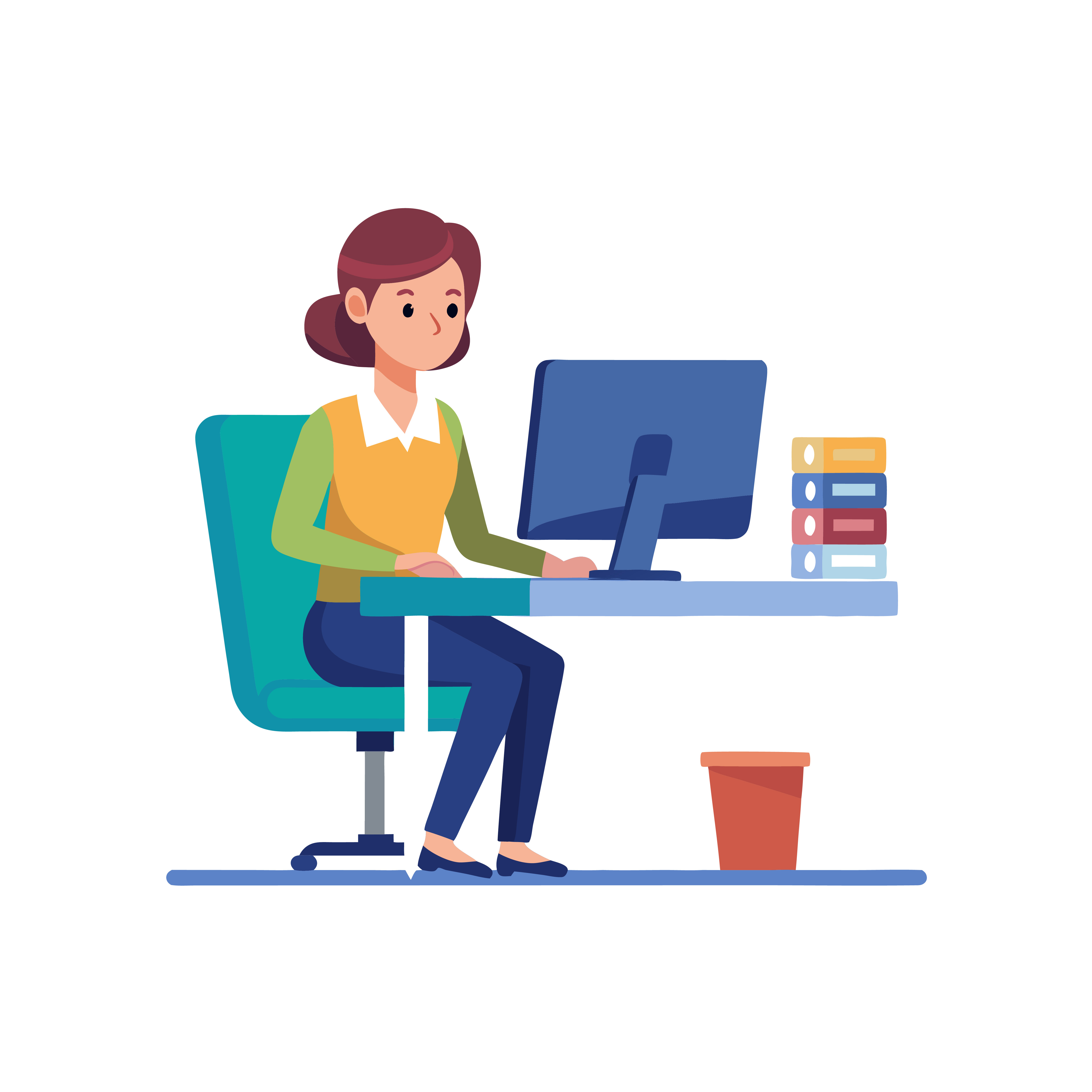 Secretary typing animation